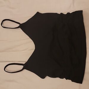 NWOT Good Karma Ruched Crop Tank In Black XS/S
